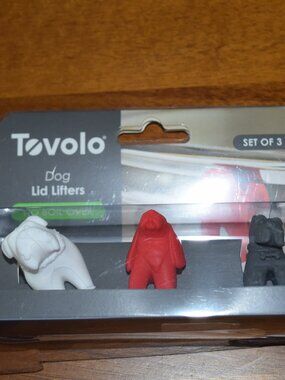NEW Tovolo Silicone Pot 3 Pc Set DOG Puppy Lid Lifters BPA Free No Boil Over U47
